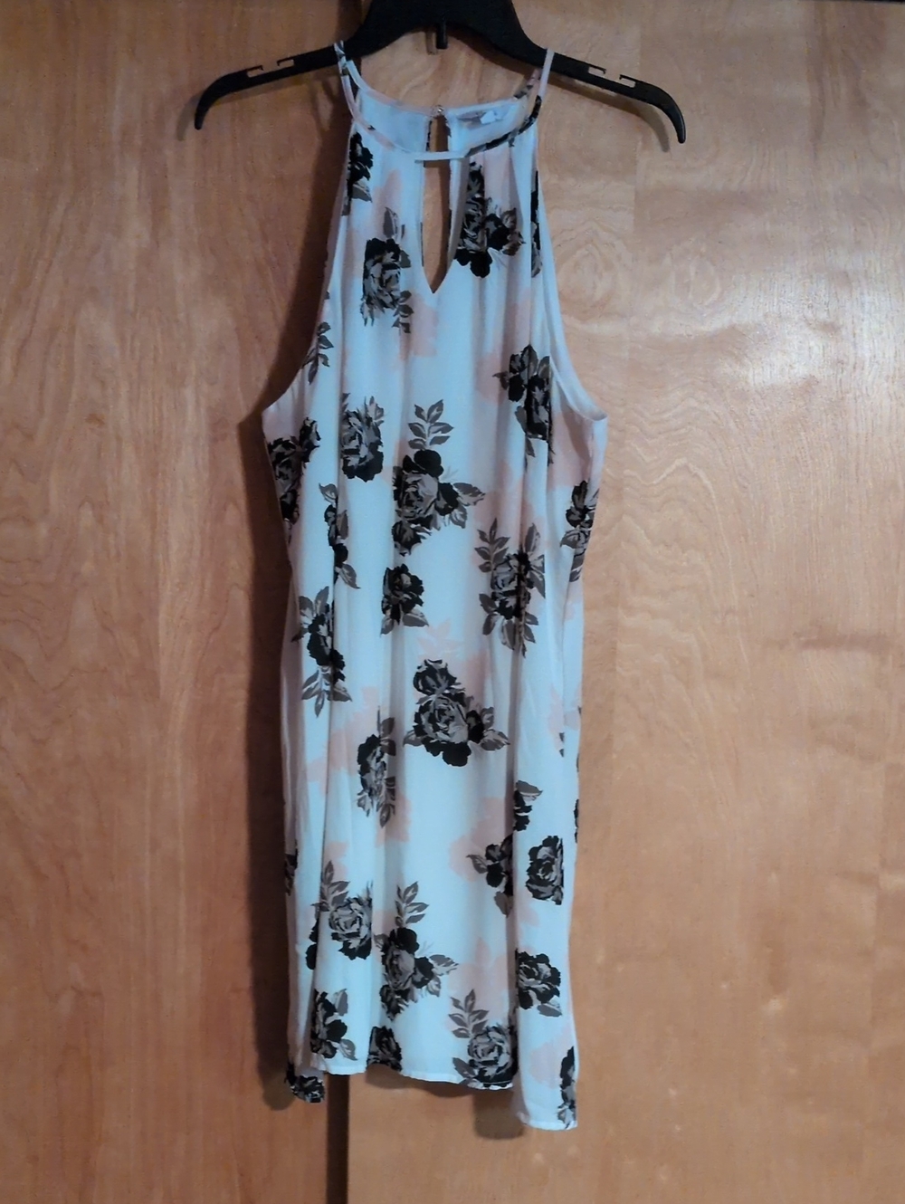 Candie's White Tank Top with Black Floral Print